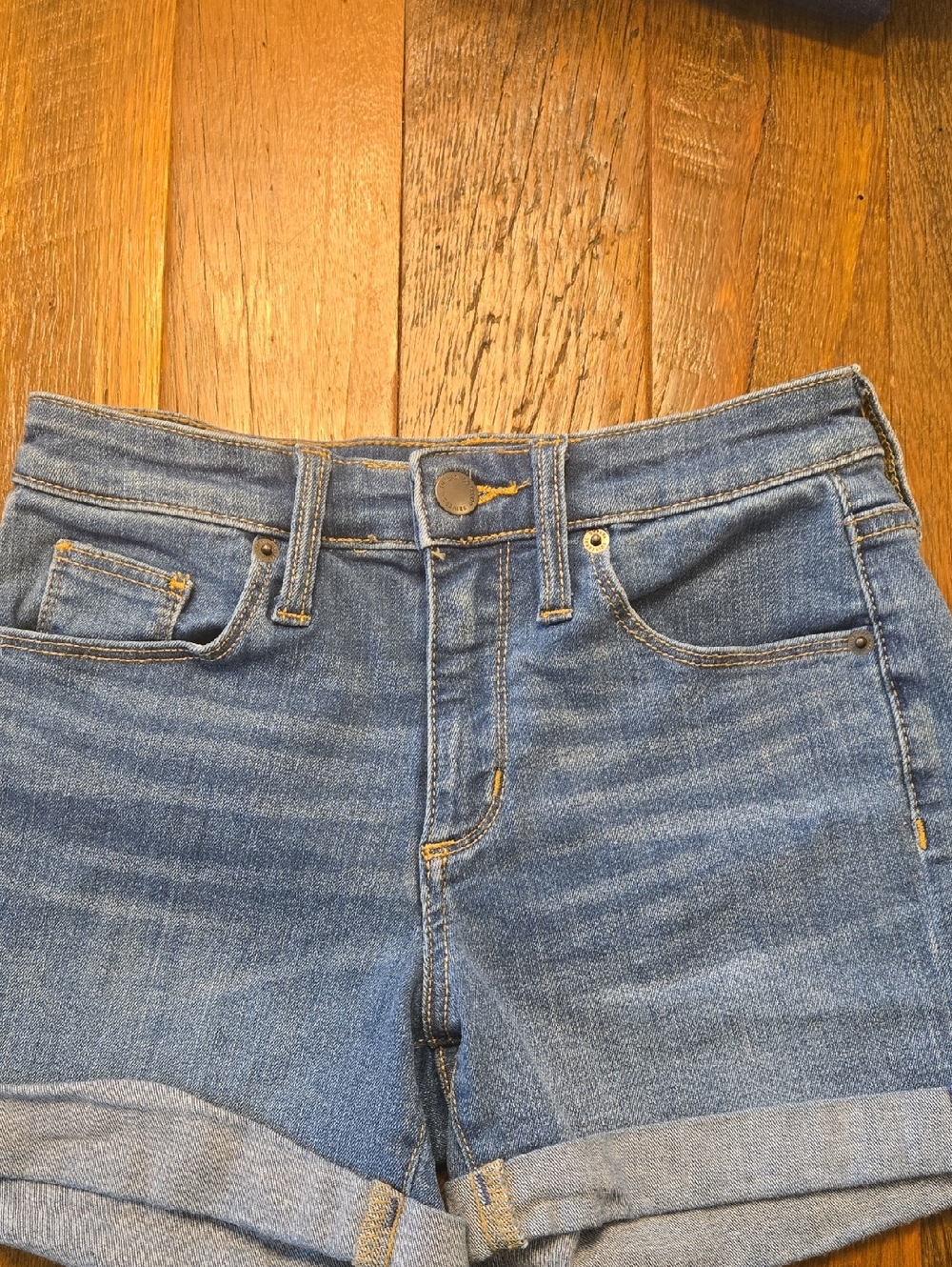 Universal Thread 0/25 High-Rise Midi Blue Denim Shorts